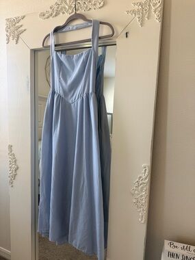 Light Blue Sleeveless Midi Dress